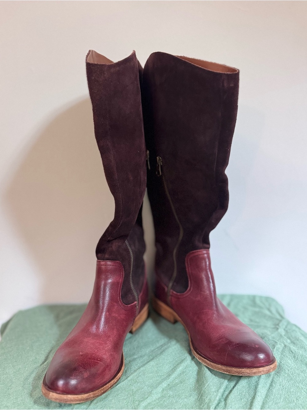 Kork-ease Rue Boots Womens 6 medium Tall Burgundy Leather